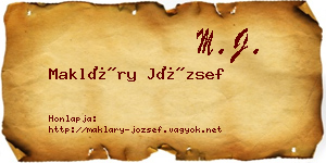 Makláry József névjegykártya